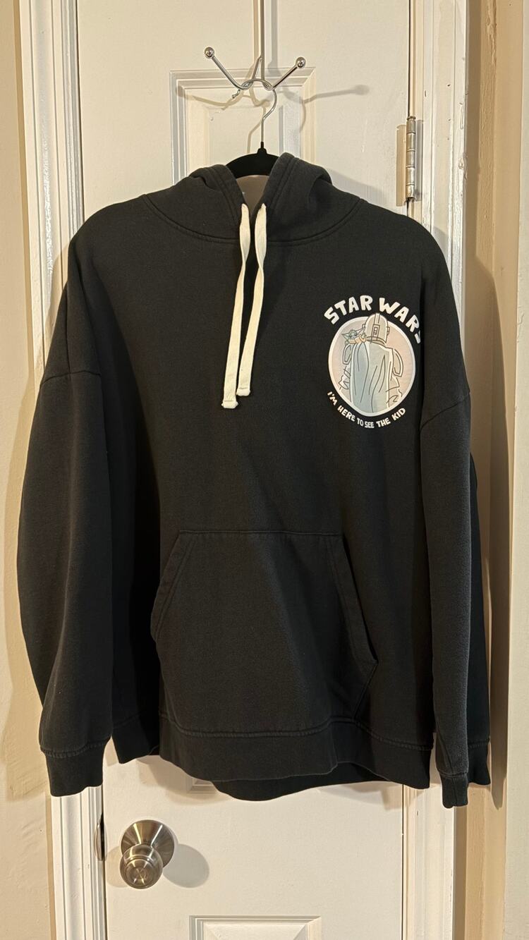 Disney Parks Star Wars Mandalorian Grogu "I'm Here to See the Kid" Hoodie